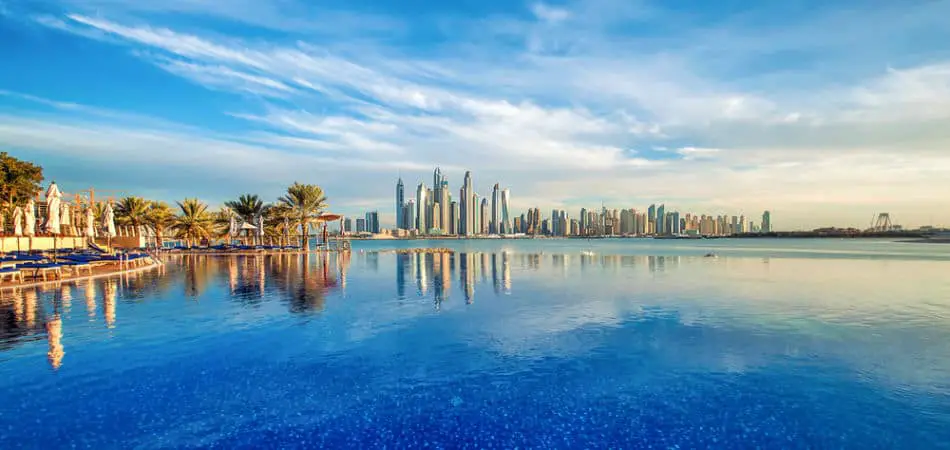 Skyline of Dubai from Palm Jumeirah | The Vacation Builder