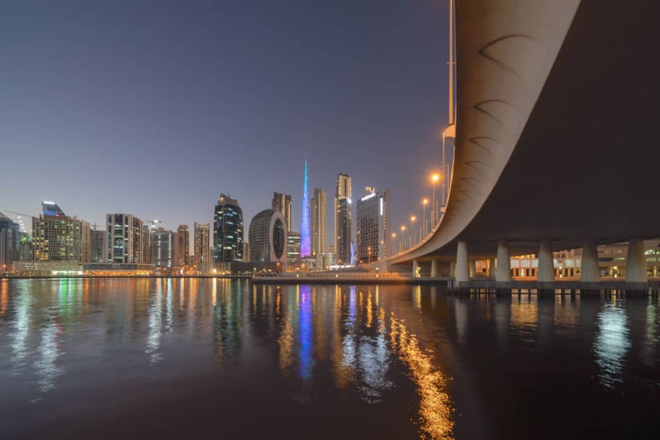 Skyline of Downtown Dubai from Dubai Creek Bridge | The Vacation Builder