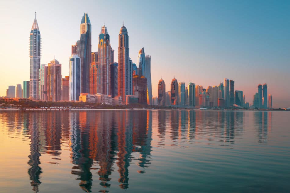 Skyline of Dubai - Dubai Marina at Sunrise | The Vacation Builder